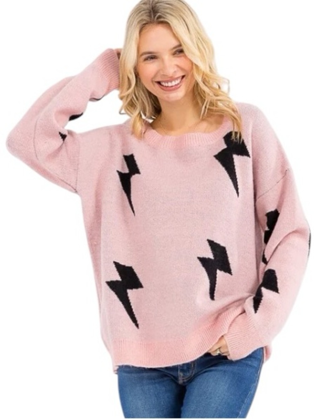 677:  MIRACLE NWT SWEATER BLUSH BLACK (C)